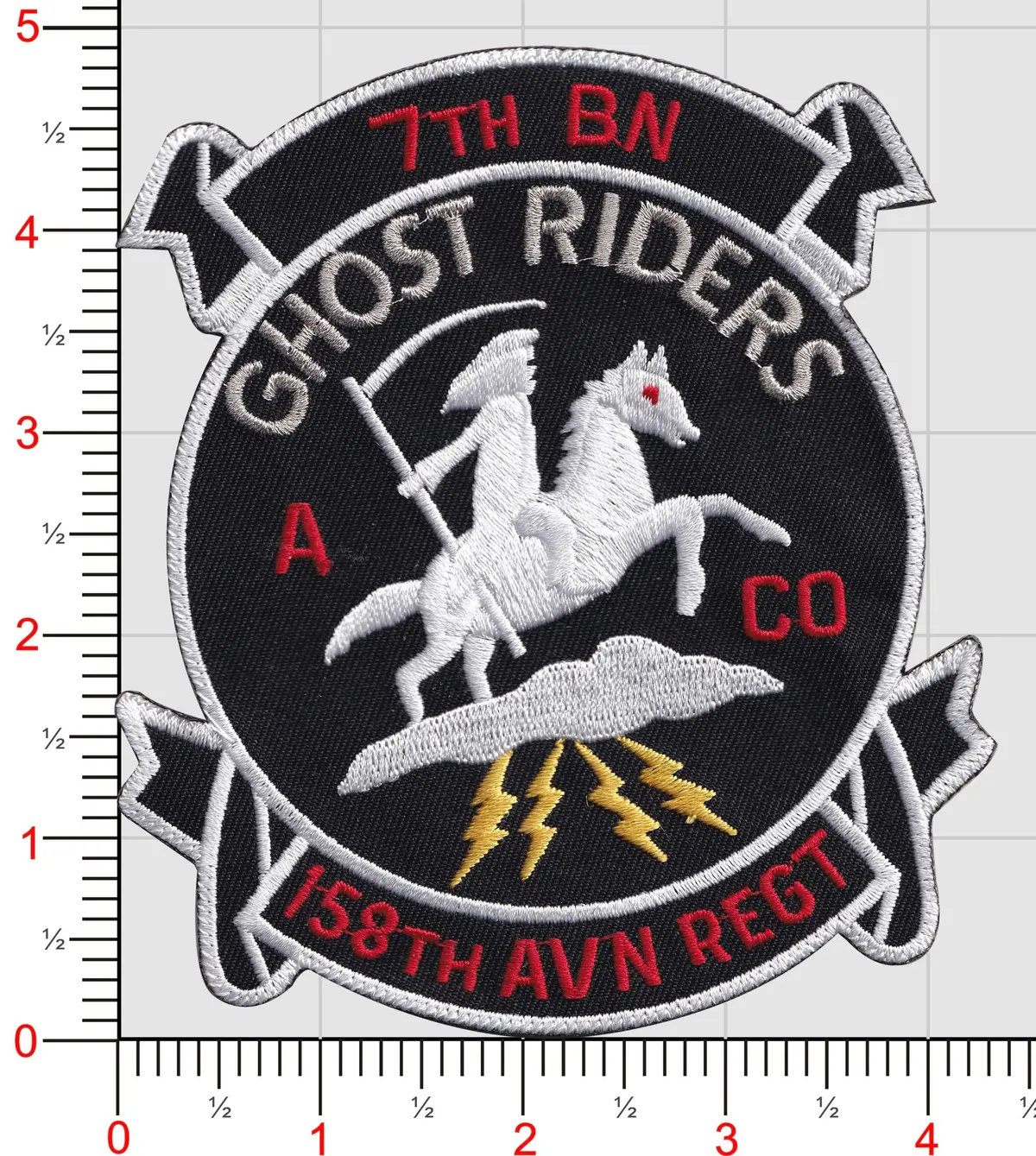 Us Army A Co 7/158Th Aviation Regiment, "Ghost Riders" Patch 1