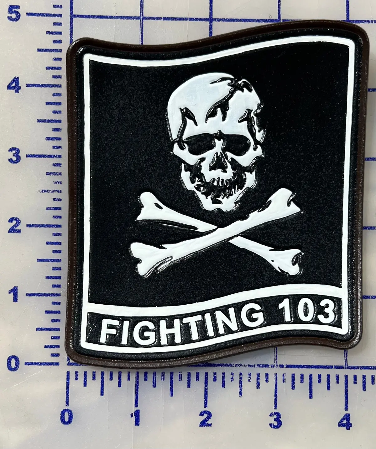 Officially Licensed Us Navy Vfa-103 Jolly Rogers Leather Patch 1