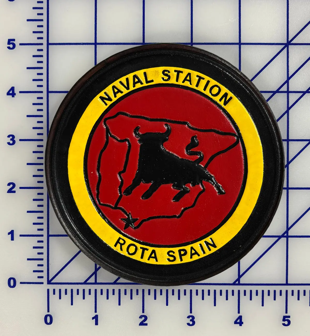 Officially Licensed Us Navy Naval Station Rota Spain Leather Patch 1