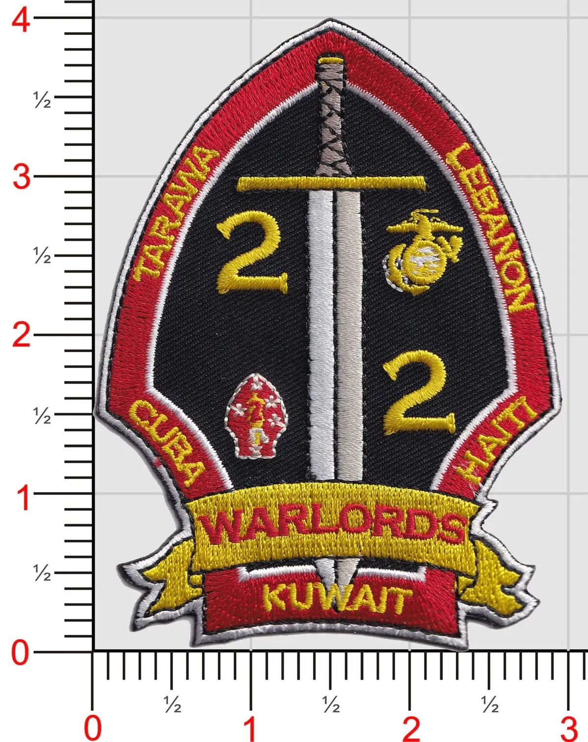 Officially Licensed Usmc 2Nd Bn 2Nd Marines Warlords Patch 1