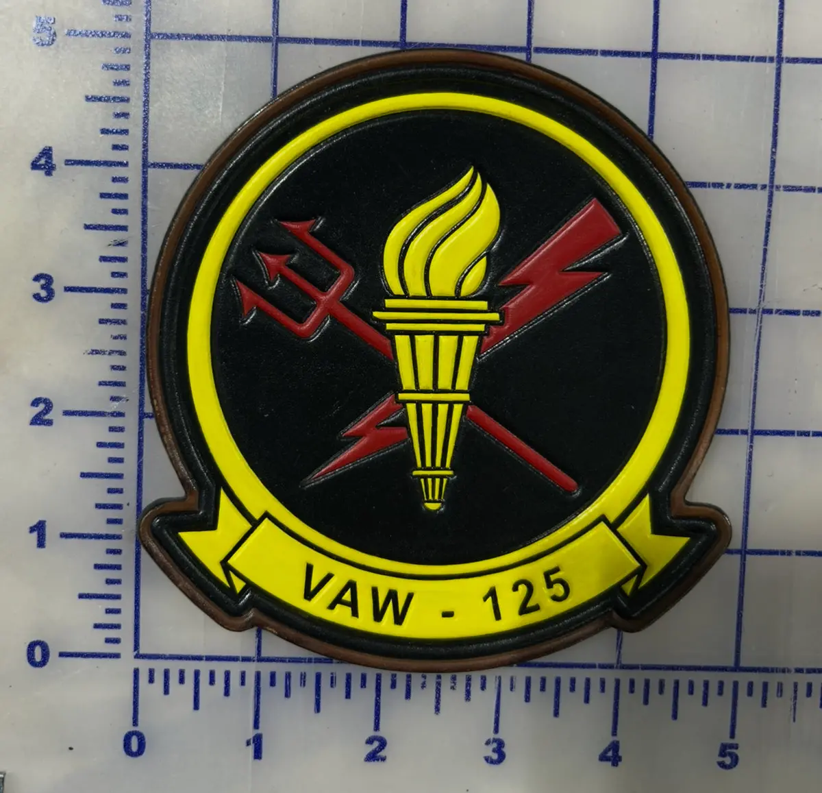 Officially Licensed Us Navy Vaw-125 Tigertails Leather Patch 1