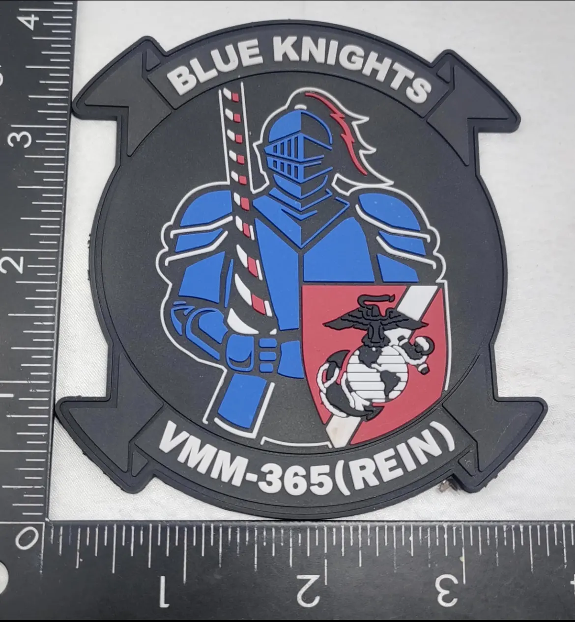Officially Licensed Usmc Vmm-365 Blue Knights Rein Pvc Patch 1