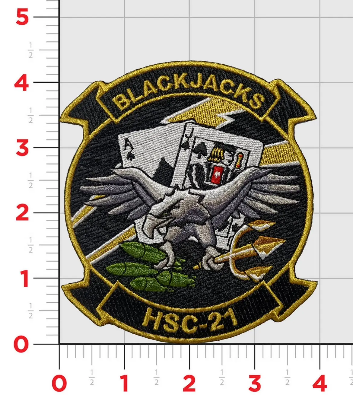 Officially Licensed Us Navy Hsc-21 Blackjacks Squadron Patch 1