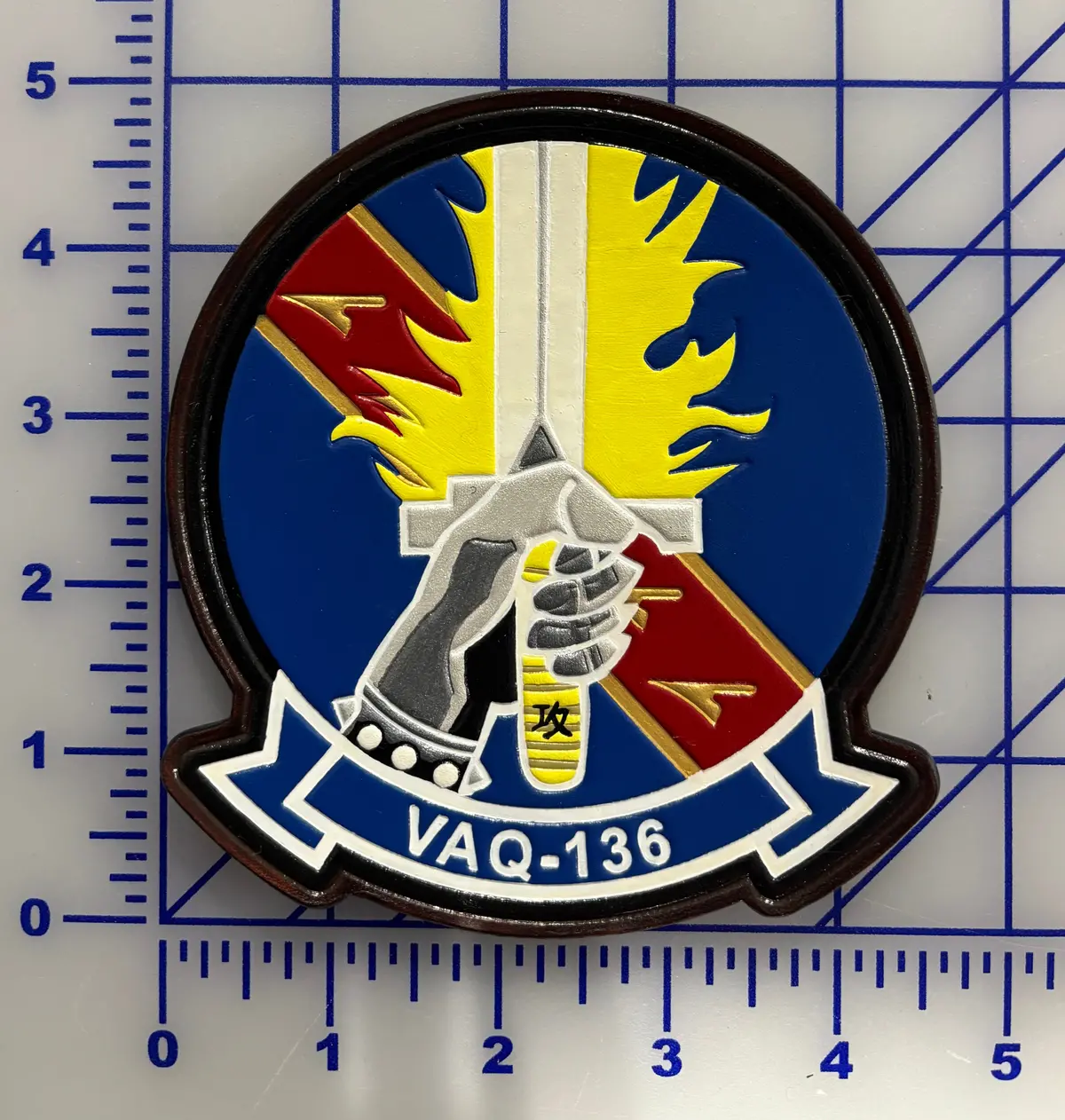 Officially Licensed Us Navy Vaq-136 Gauntlets Squadron Leather Patch 1