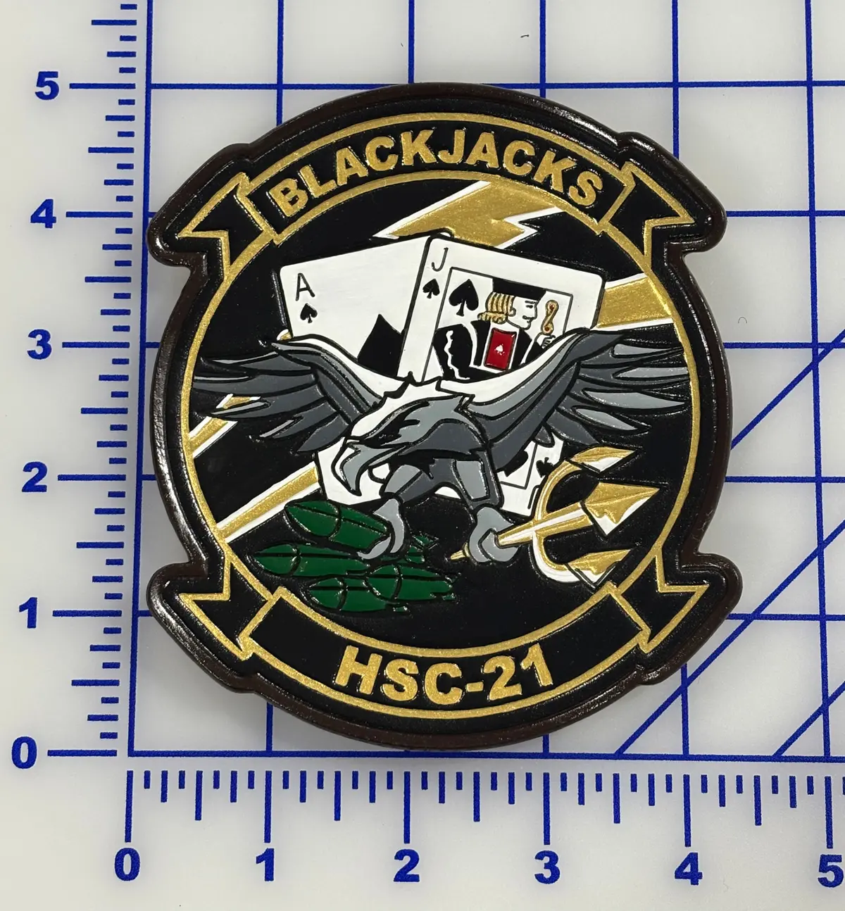 Officially Licensed Hsc-21 Blackjacks Leather Patch 3