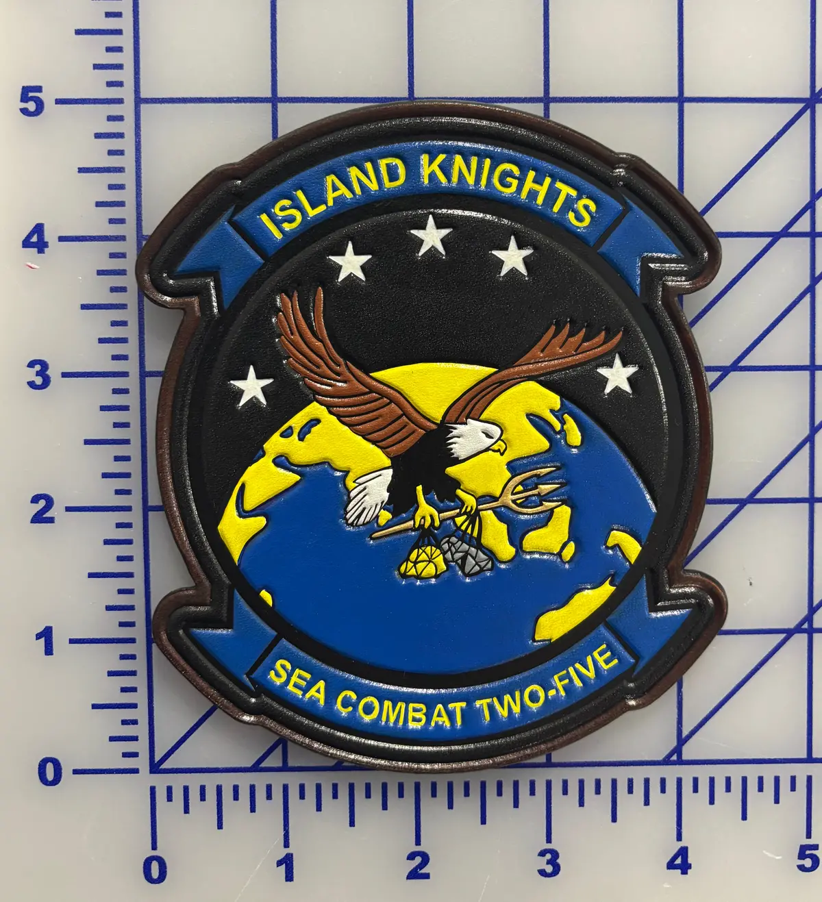 Officially Licensed Us Navy Hsc-25 Island Knights Leather Patch 1