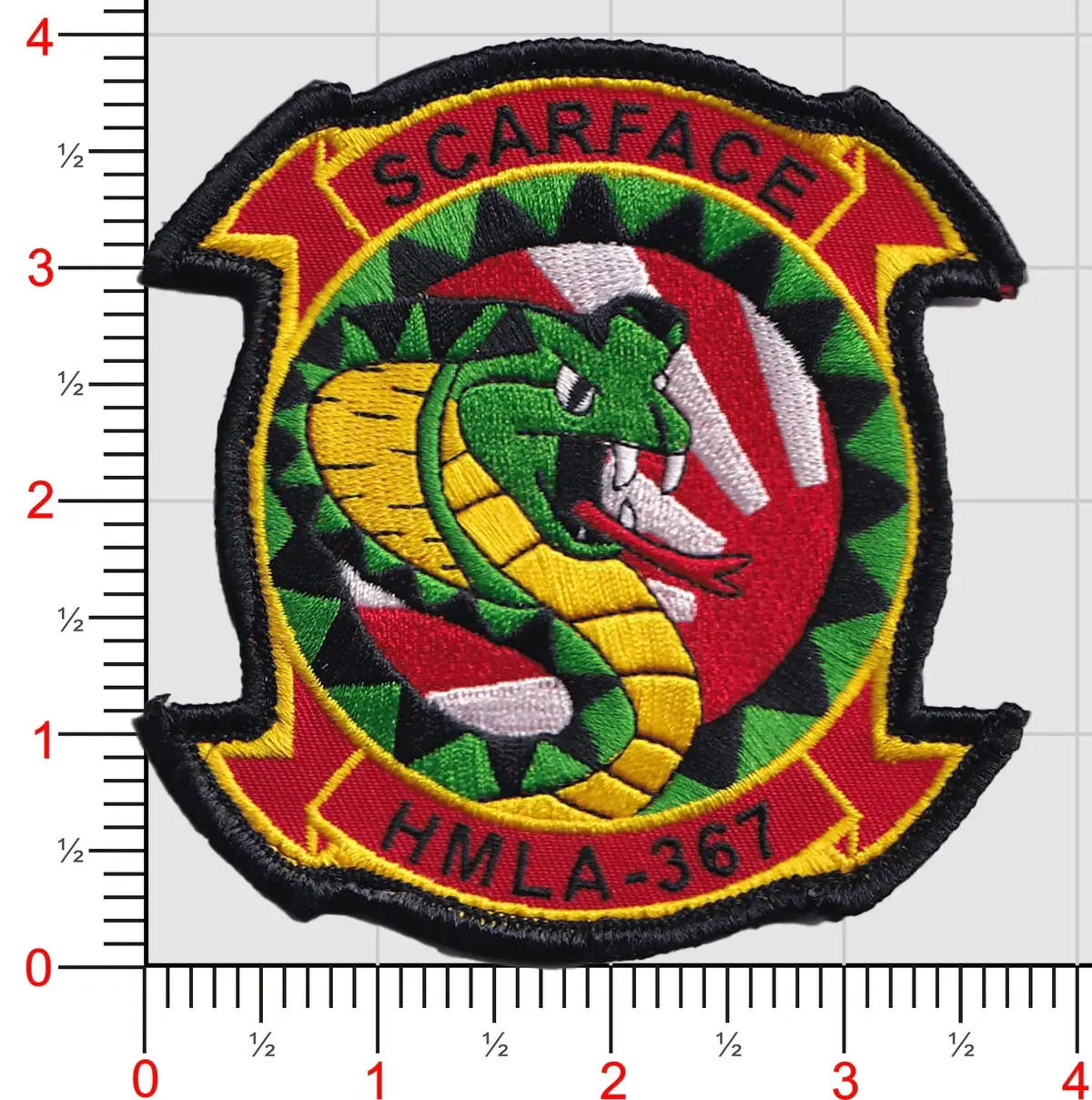 Officially Licensed Usmc Hmla-367 Scarface Okinawa Patch 1