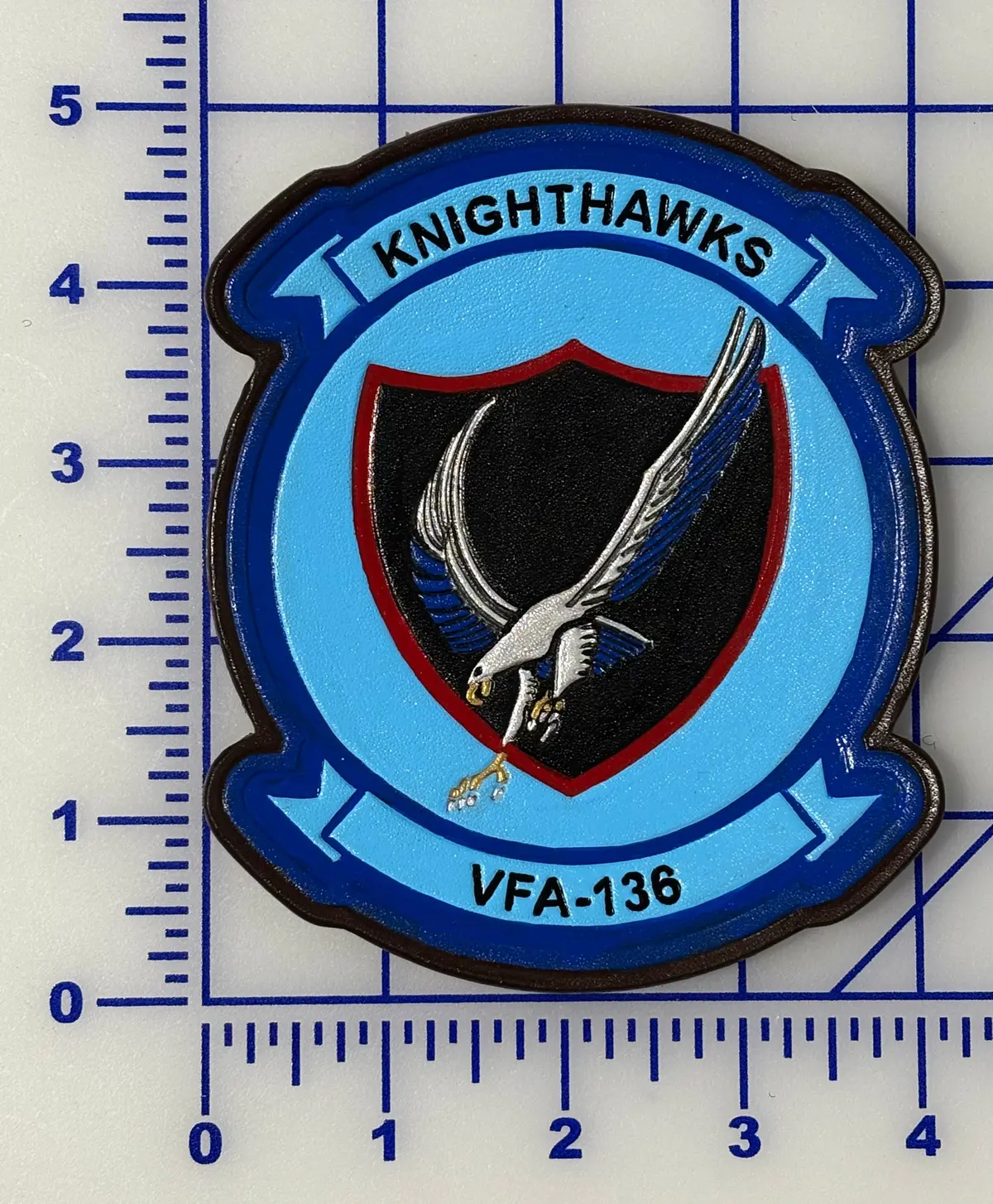 Officially Licensed Us Navy Vfa-136 Knighthawks Leather Squadron Patch 1