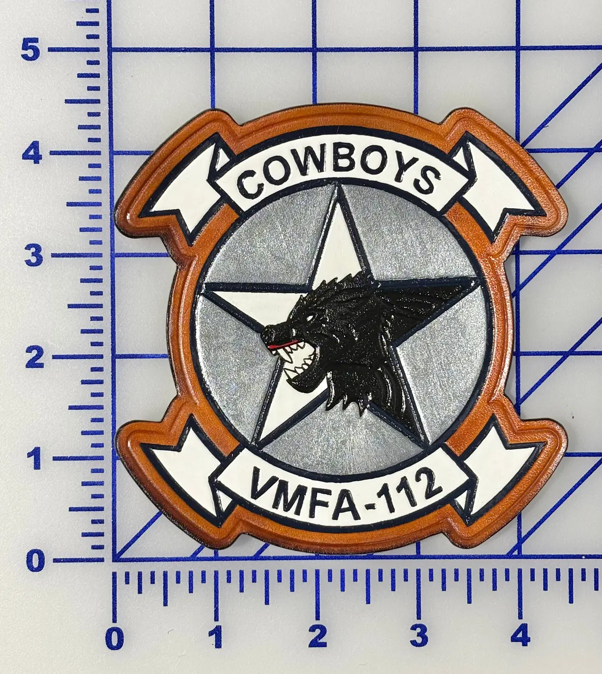 Officially Licensed Usmc Vmfa-112 Cowboys Leather Patch 1
