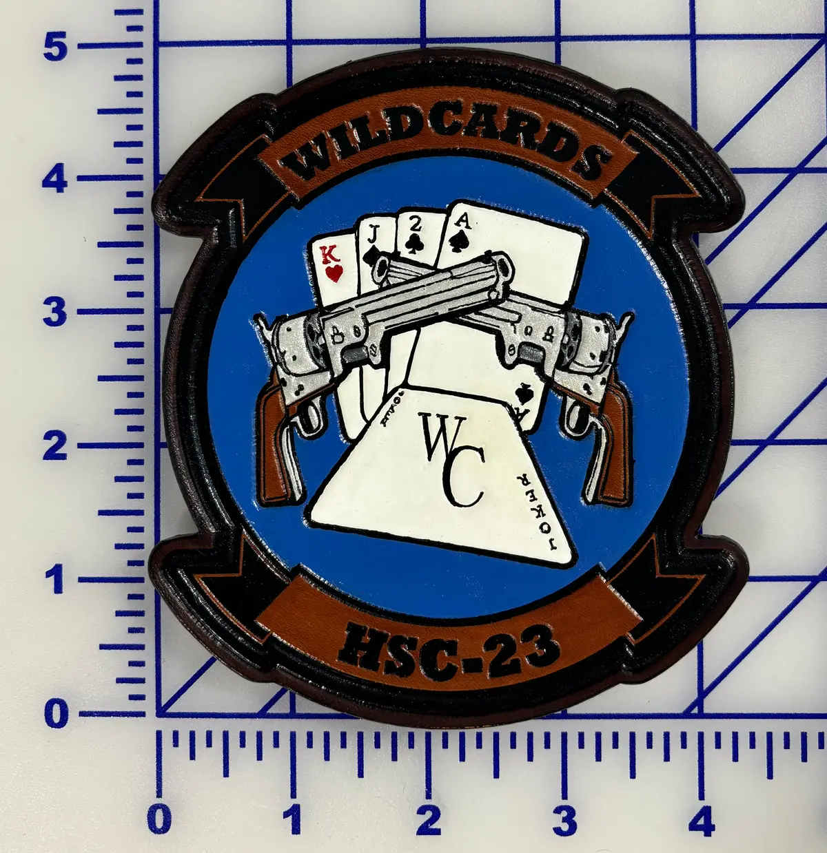 Officially Licensed Us Navy Hsc-23 Wildcards Leather Patch 1