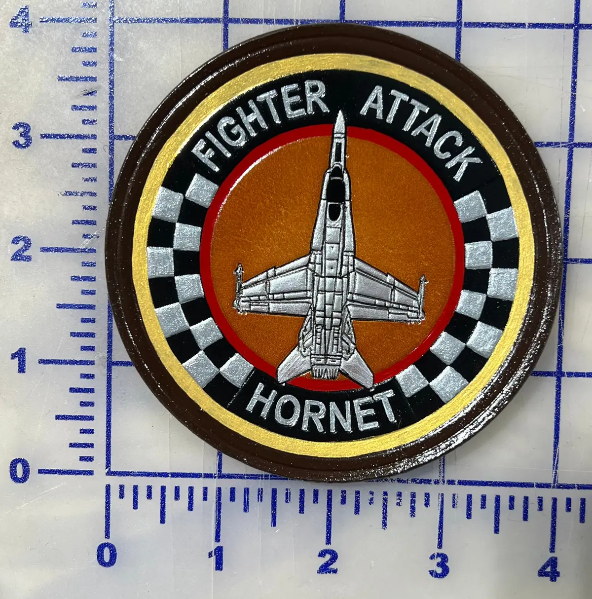 Official Vmfa-312 Checkerboards F-18C Hornet Leather Shoulder Patch 1