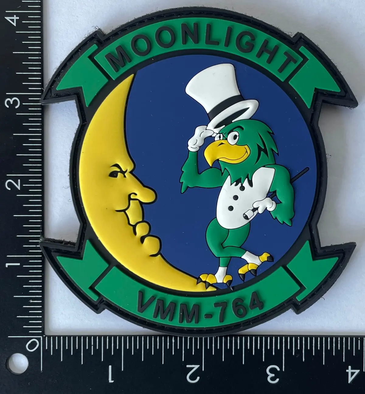 Officially Licensed Usmc Vmm-764 Moonlight (Top Hat) Pvc Patches 1