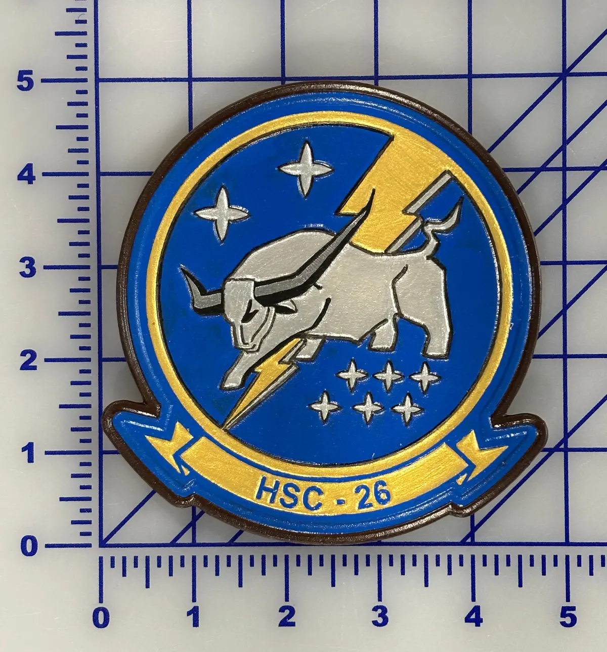 Officially Licensed Us Navy Hsc-26 Chargers Leather Patch 1