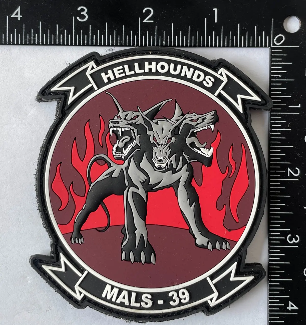 Officially Licensed Usmc Mals-39 Hellhounds Pvc Patches 1