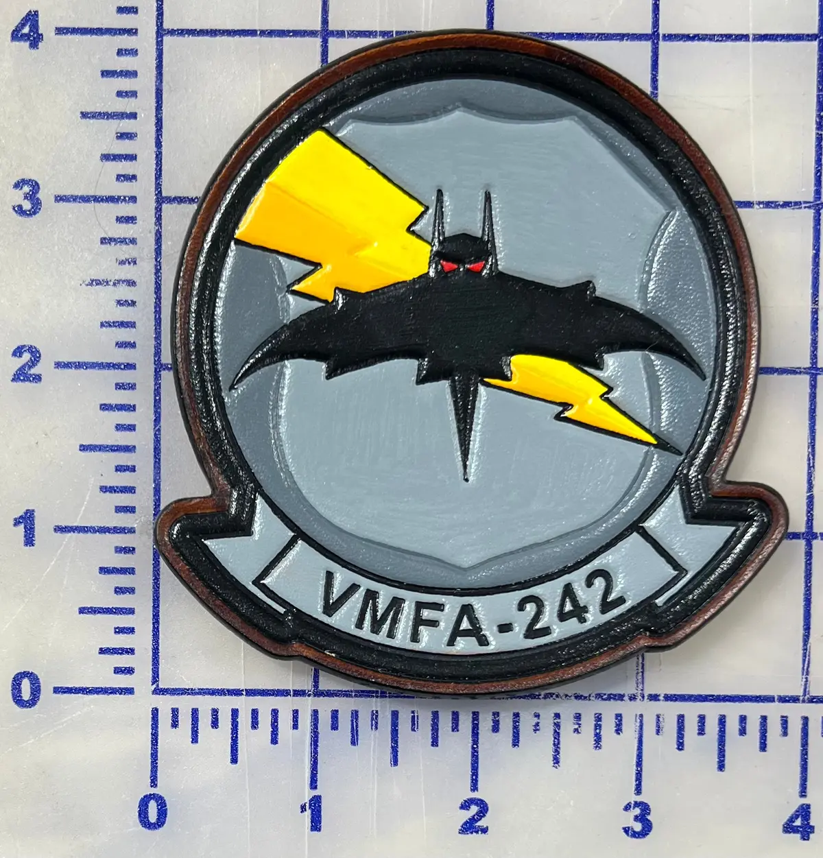 Officially Licensed Usmc Vmfa-242 Bats Leather Patch 1