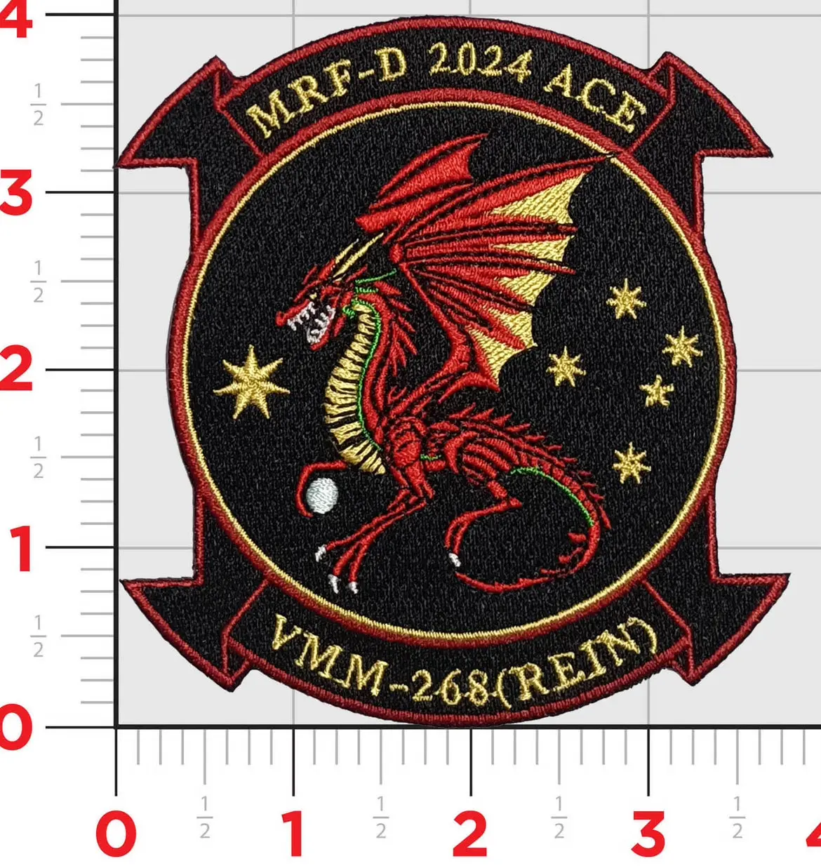 Official Vmm-268 Red Dragons Mrf-D 2024 Patches 1