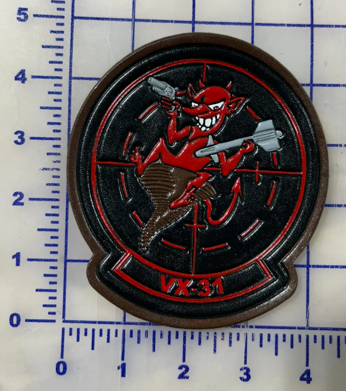 Officially Licensed Us Navy Vx-31 Dust Devils Leather Patches 1