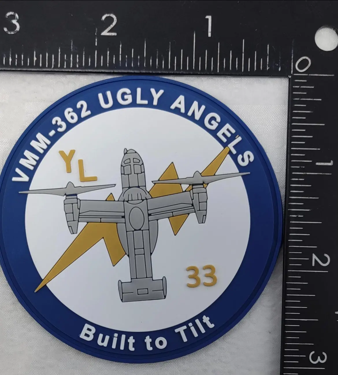 Official Vmm-362 Ugly Angels Built To Tilt Pvc Shoulder Patch 1