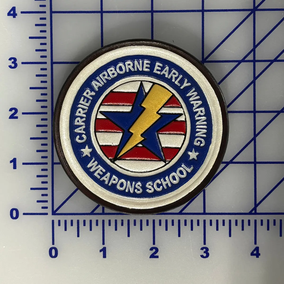 Official Us Navy Carrier Airborne Early Warning Weapons School Leather Patch 1