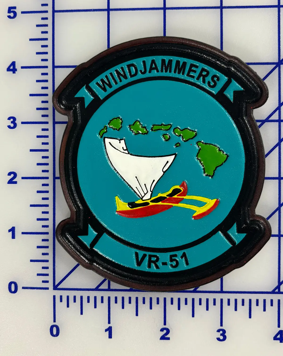 Officially Licensed Us Navy Vr-51 Windjammers Leather Squadron Patch 1