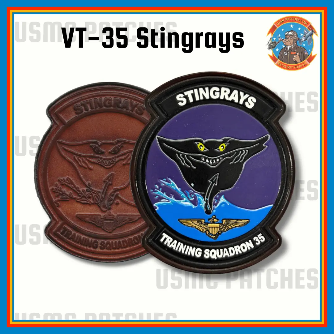 Officially Licensed Us Navy Vt-35 Stingrays Leather Patch 1