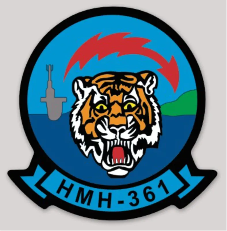Officially Licensed Usmc Hmh-361 Flying Tigers Squadron Sticker 1