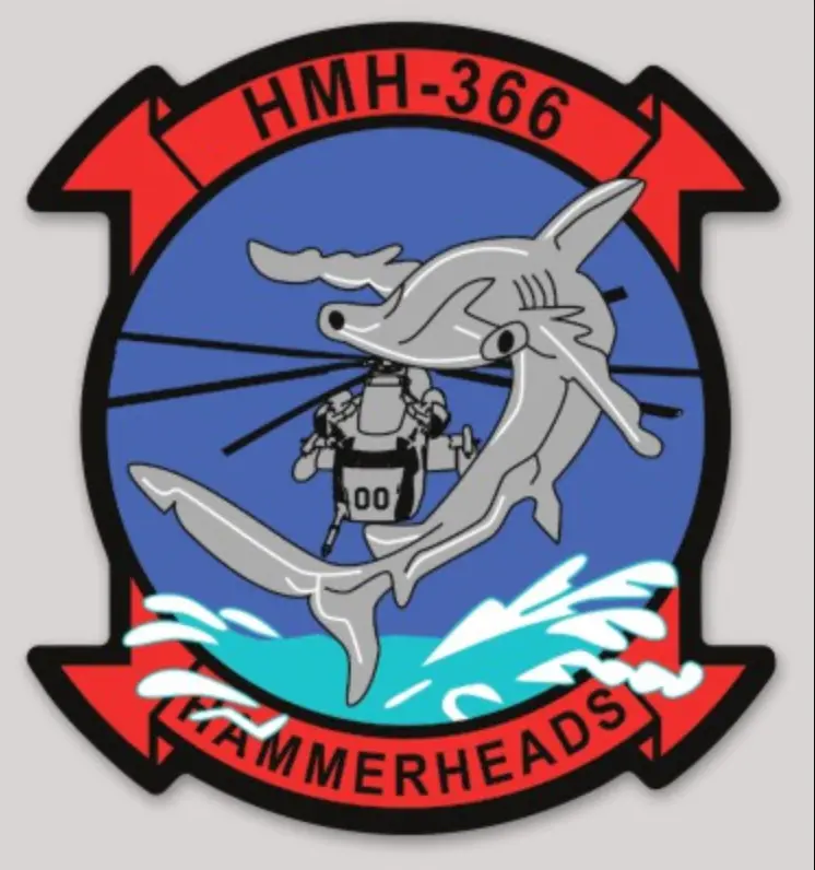 Officially Licensed Usmc Hmh-366 Hammerheads Sticker 1