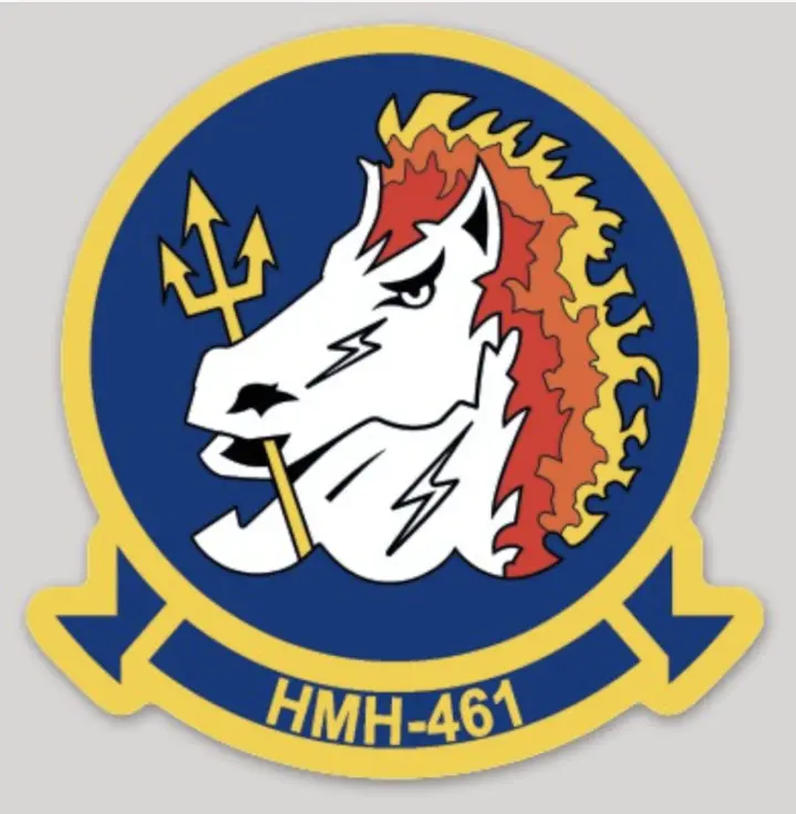 Officially Licensed Usmc Hmh-461 Iron Horse Sticker 1