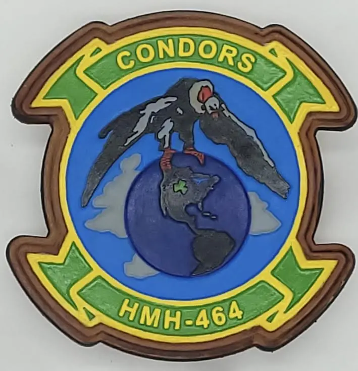 Officially Licensed Usmc Hmh-464 Condors Leather Patch 2