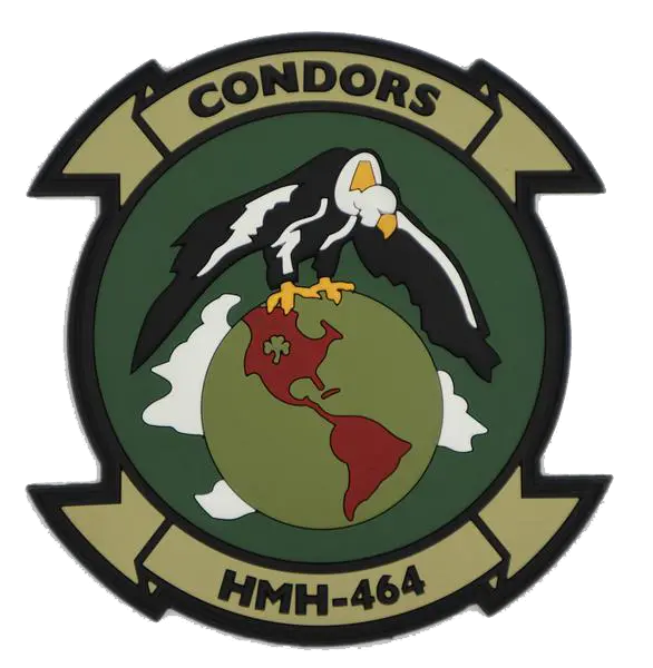 Officially Licensed Usmc Hmh-464 Condors Green Pvc Patch 1
