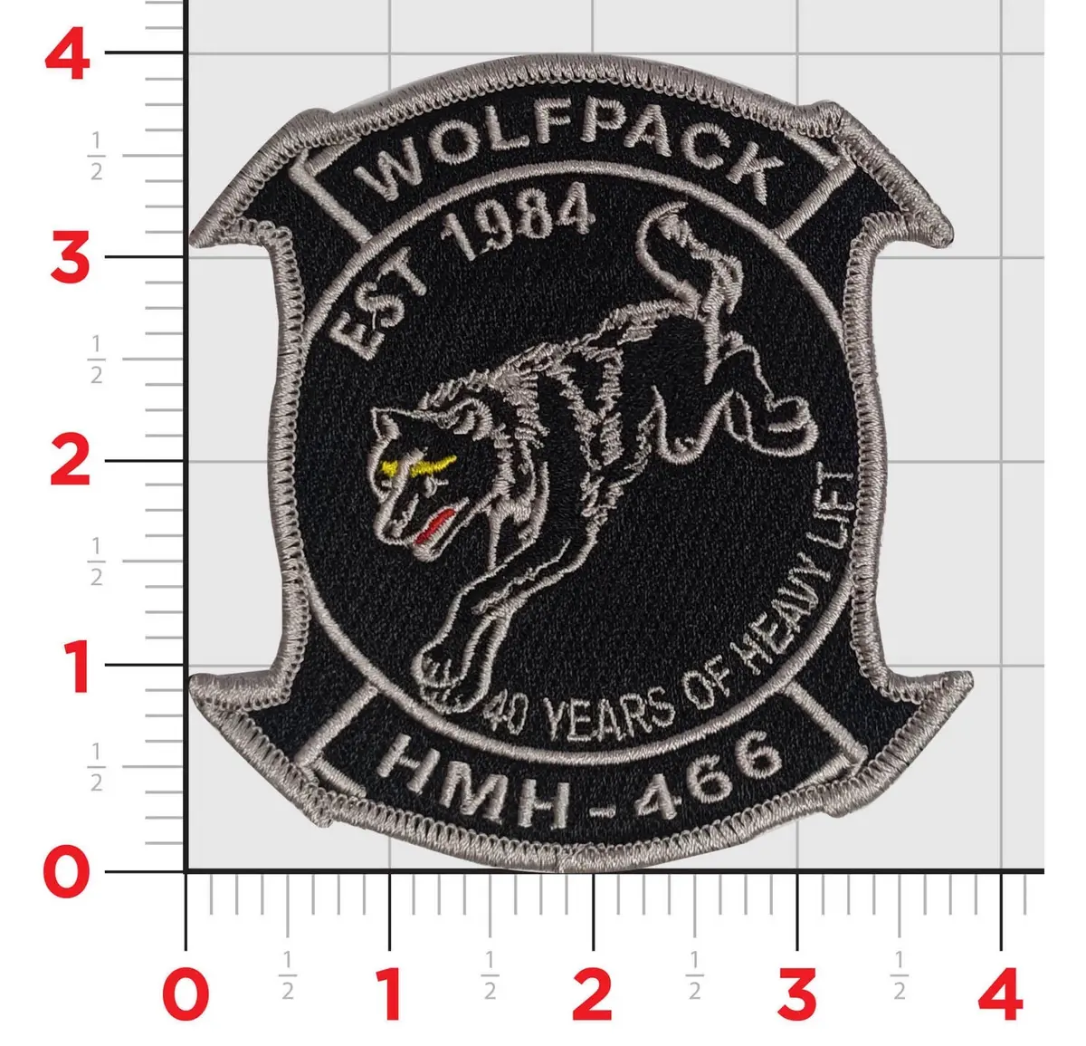 Officially Licensed Hmh-466 Wolfpack 40Th Anniversary Patch 1