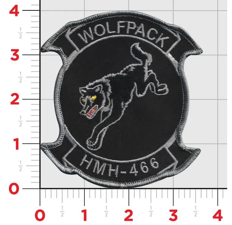 Officially Licensed Usmc Hmh-466 Wolfpack Squadron Patch 1