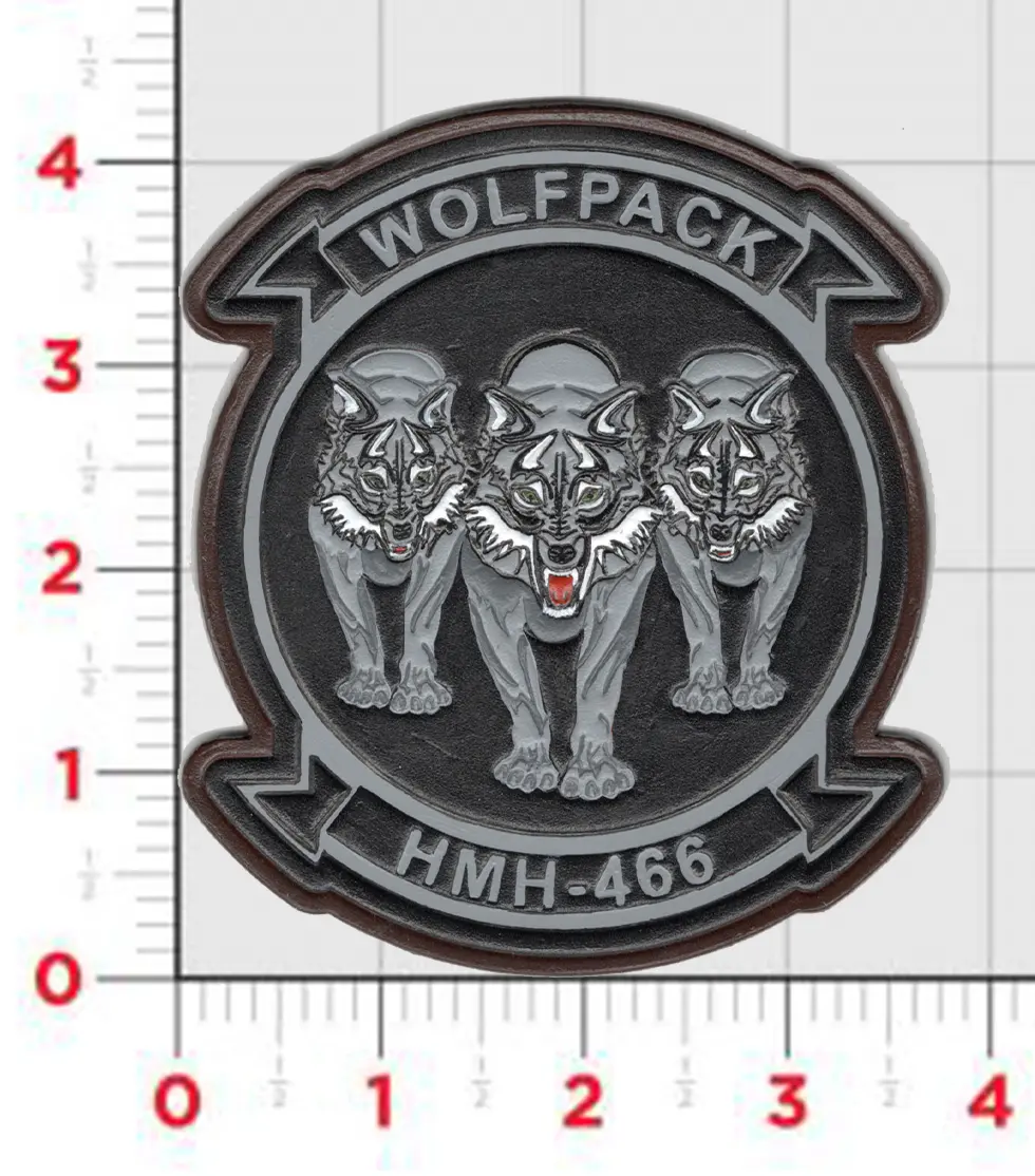 Officially Licensed Hmh-466 Wolfpack Leather Patches 2