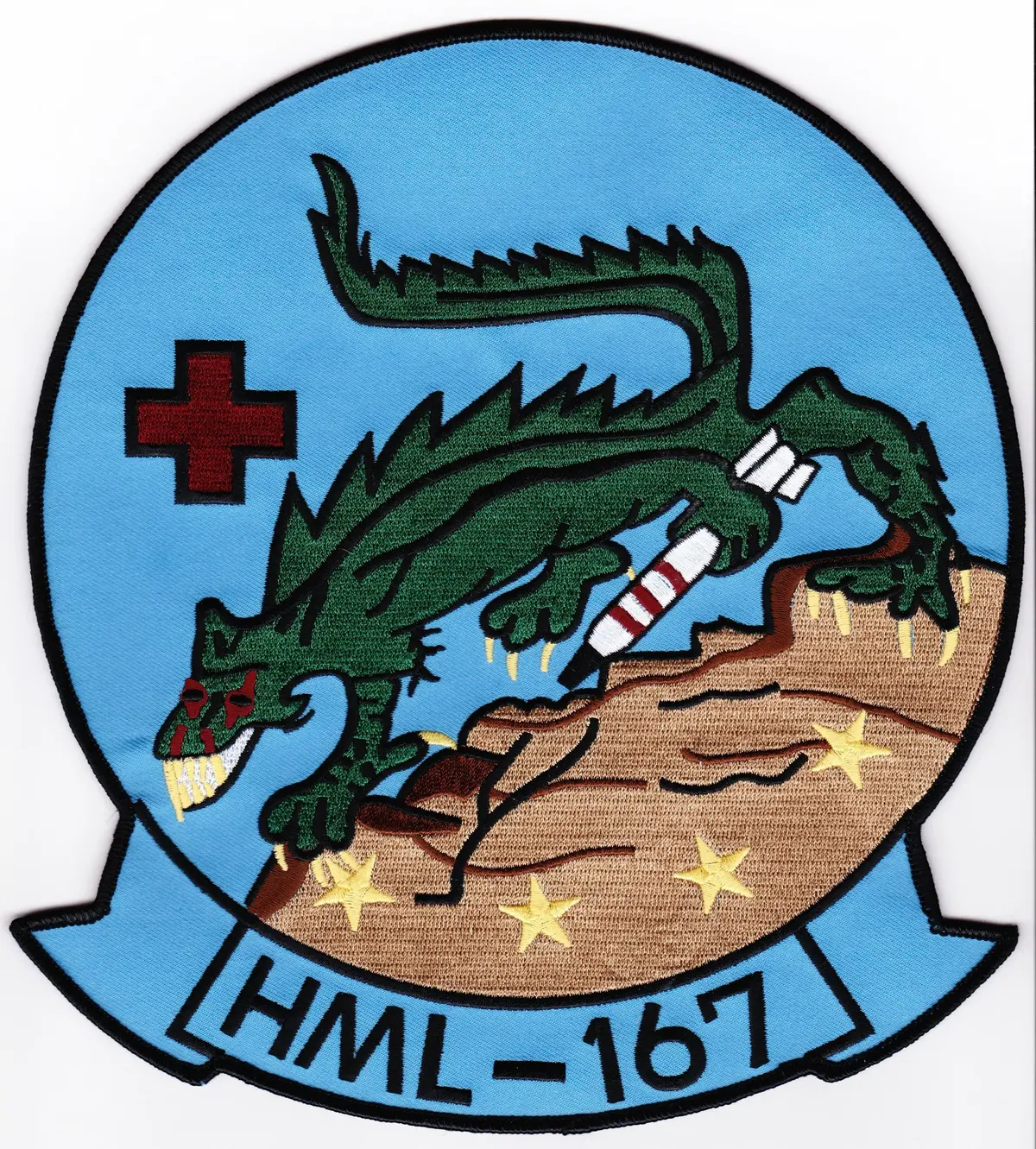 Officially Licensed Usmc Hml-167 Warriors Large Patch 1