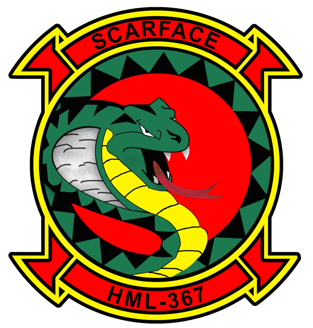 Officially Licensed Usmc Hml-367 Scarface Sticker 1