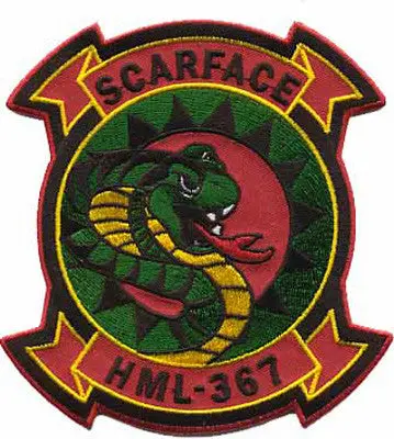 Officially Licensed Usmc Hml-367 Scarface Squadron Patch 1