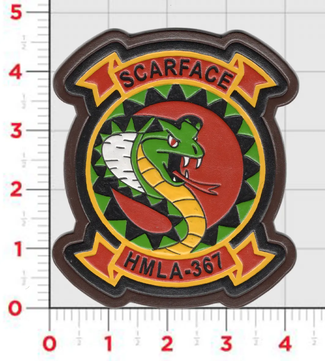 Officially Licensed Usmc Hmla-367 Scarface Leather Patch 1
