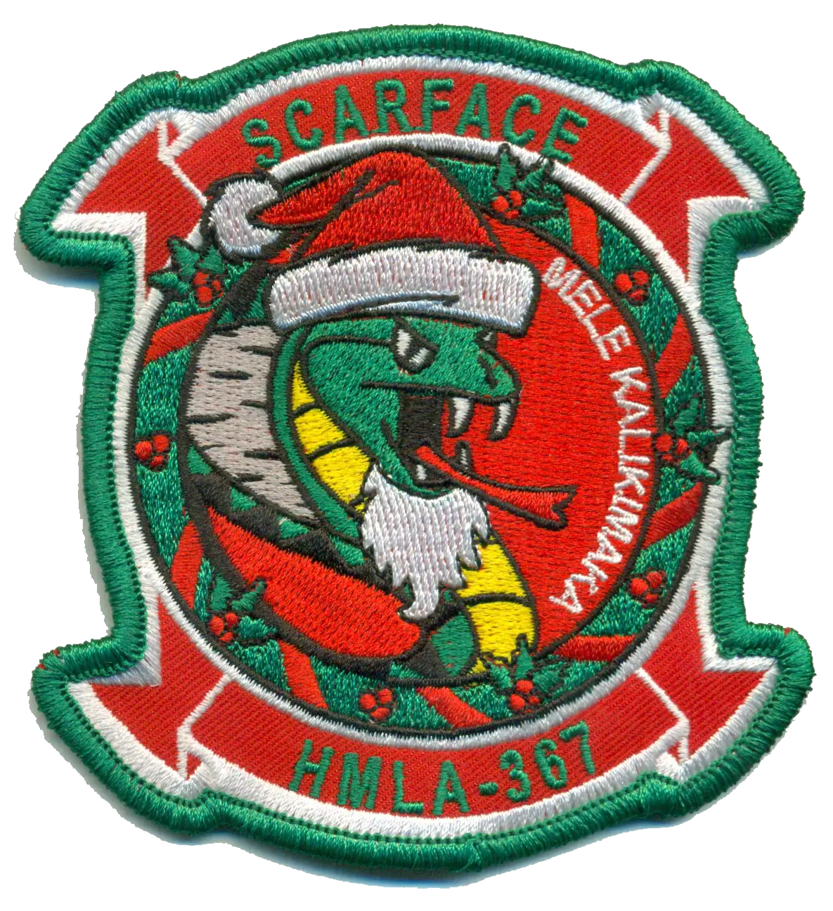 Officially Licensed Usmc Hmla-367 Scarface Christmas Patch 1