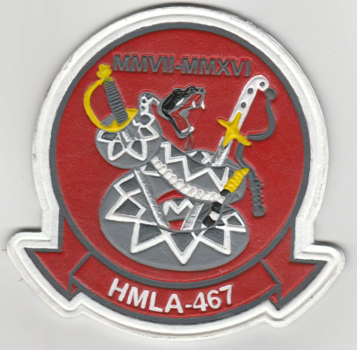 Officially Licensed Usmc Hmla-467 Sabers Leather Patch 1
