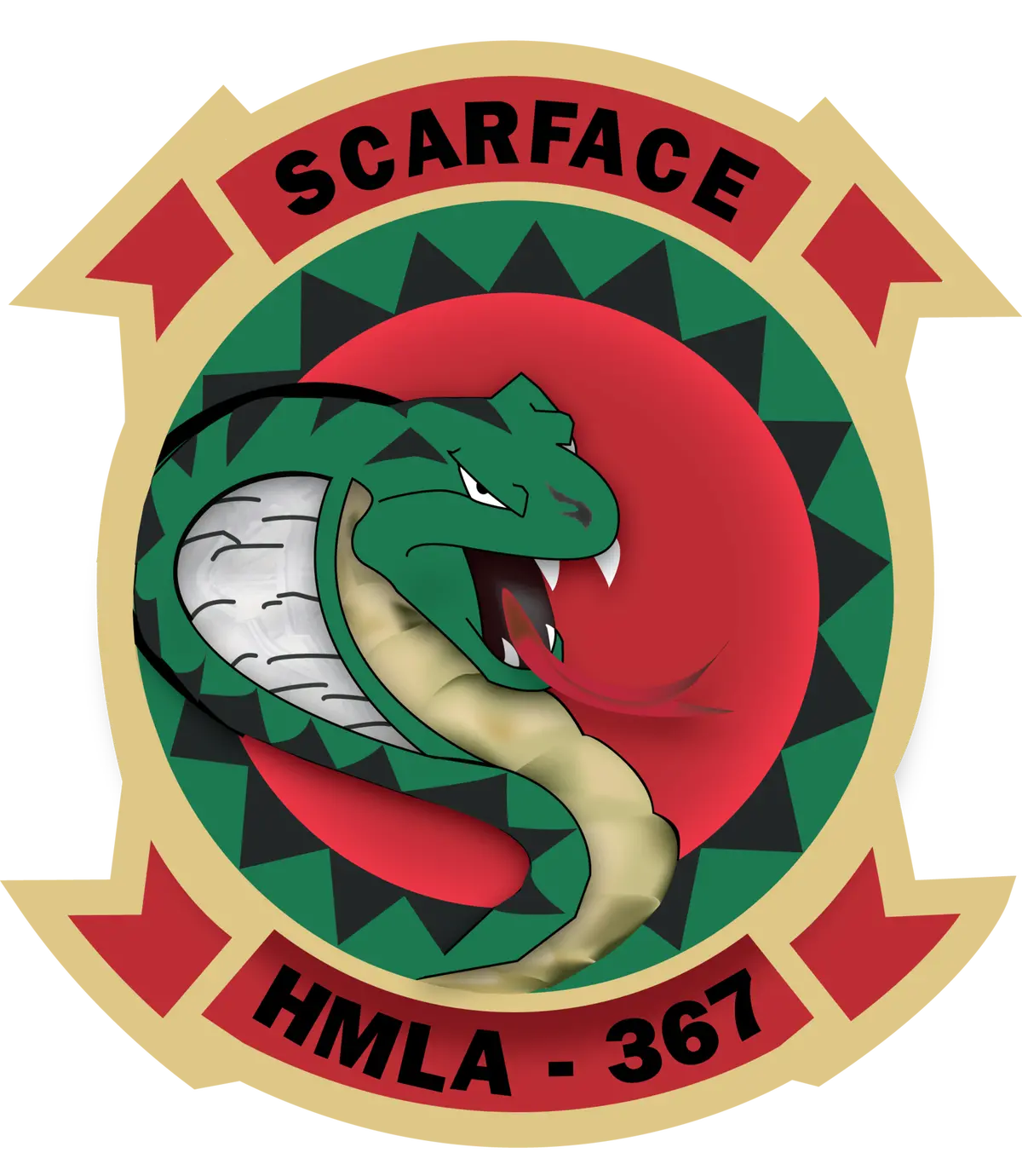 Officially Licensed Usmc Hmla-367 Scarface Sticker 1