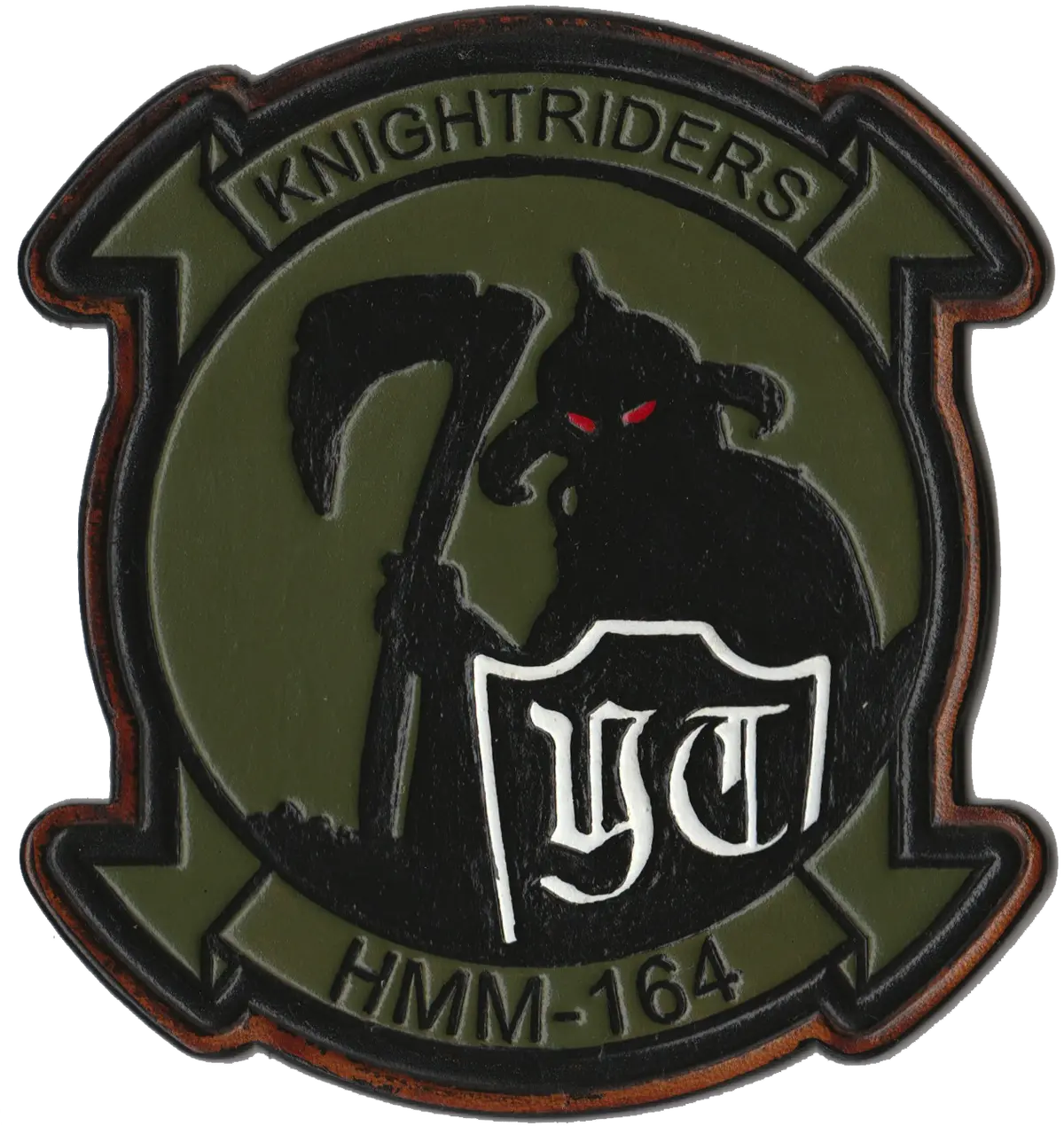 Officially Licensed Usmc Hmm-164 Knightriders Leather Patches 2