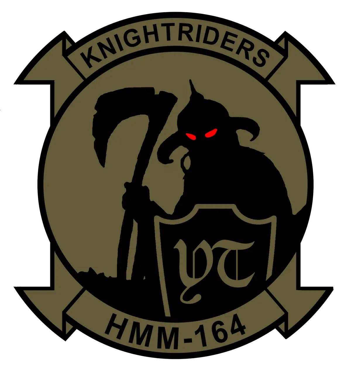 Officially Licensed Usmc Hmm-164 Knightriders Sticker 1