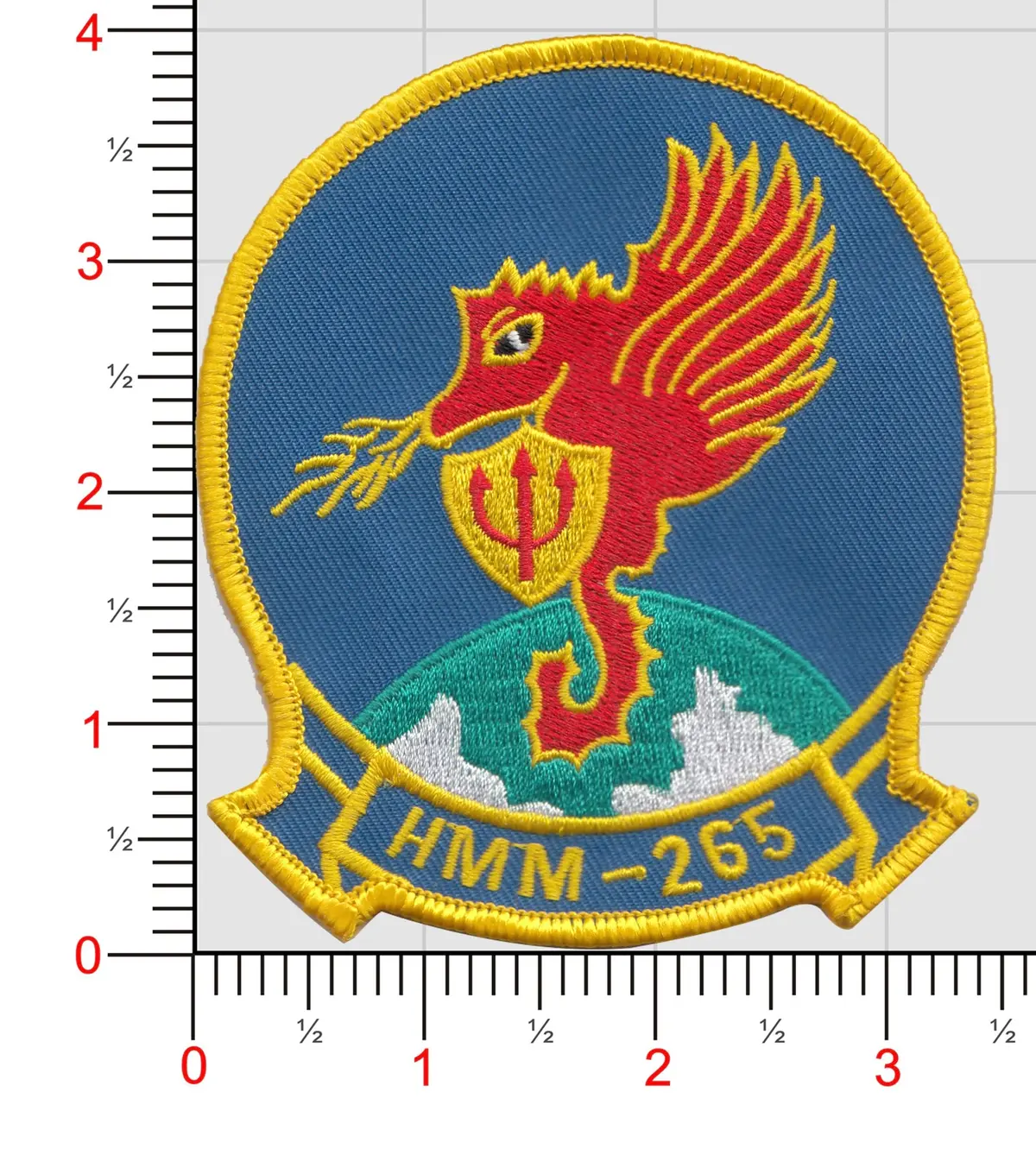 Officially Licensed Usmc-Hmm 265 Dragons Blue Banner Patch 1