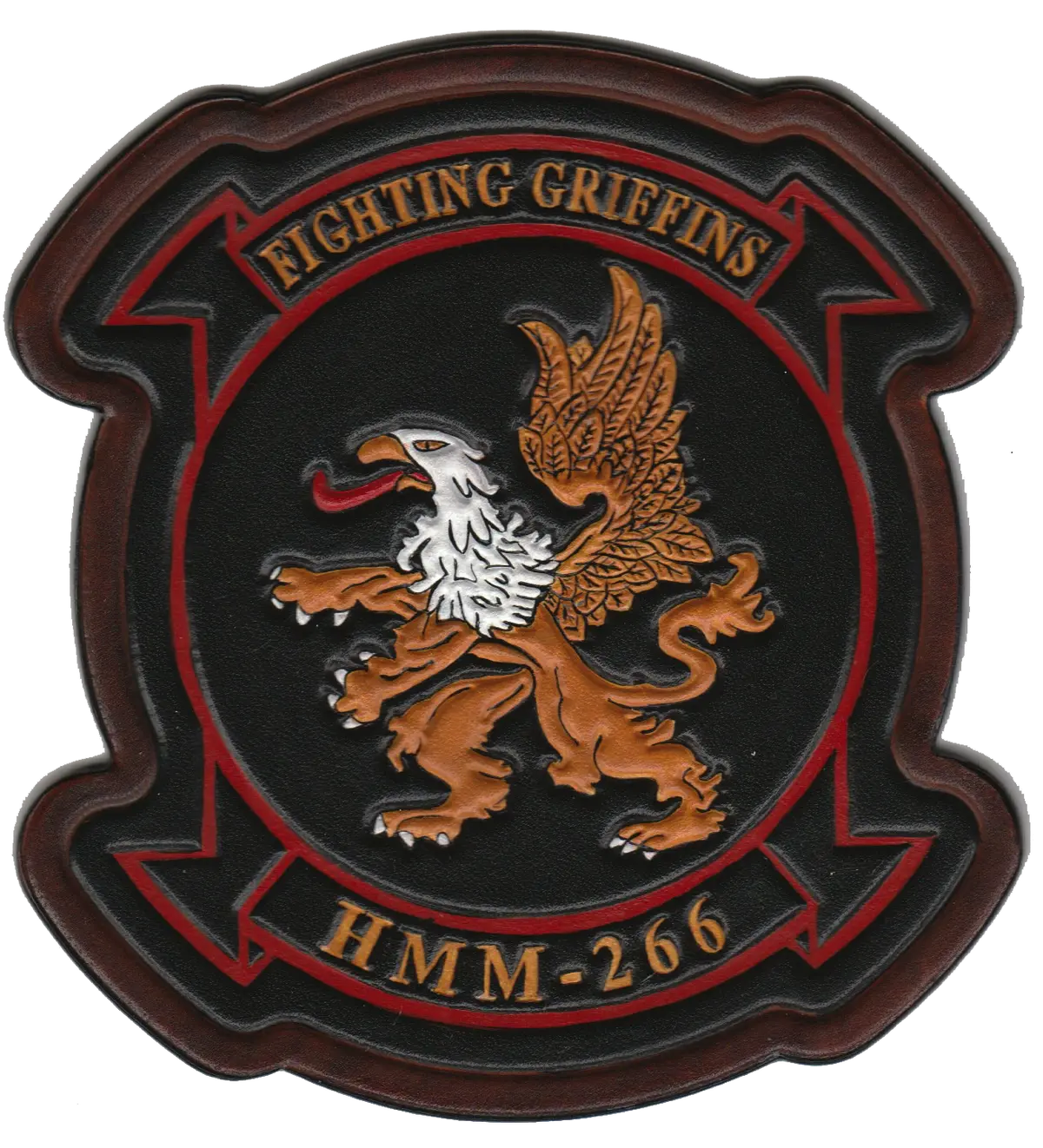 Officially Licensed Usmc Hmm-266 Fighting Griffins Leather Patch 1