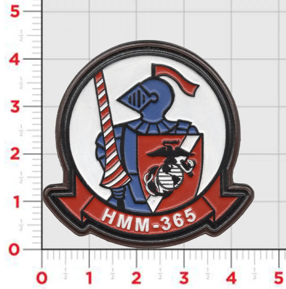 Officially Licensed Usmc Hmm-365 Blue Knights Squadron Leather Patch 1