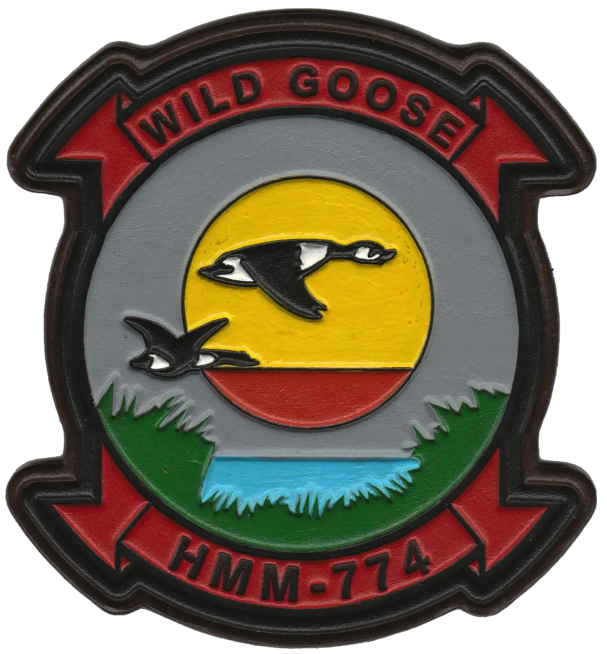 Officially Licensed Hmm-774 Wild Goose Hand Painted Leather Patch 1