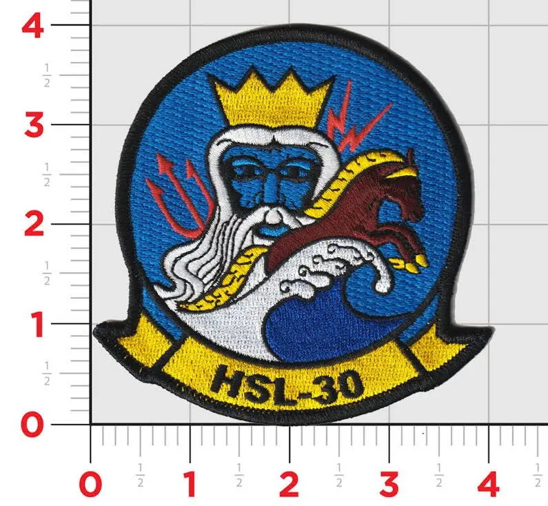 Officially Licensed Us Navy Helicopter Squadron Hsl-30 Neptune's Horsemen Patch 1