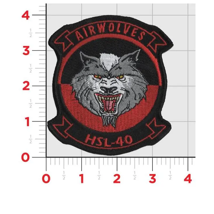 Officially Licensed Us Navy Helicopter Squadron Hsl-40 Airwolves Patch 1