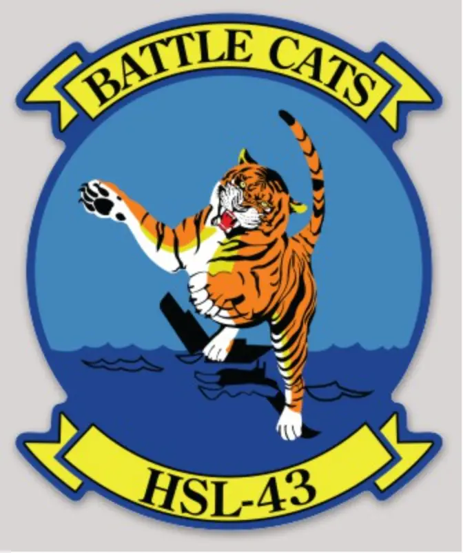 Us Navy Helicopter Squadron Hsl-43 Battle Cats Sticker 1