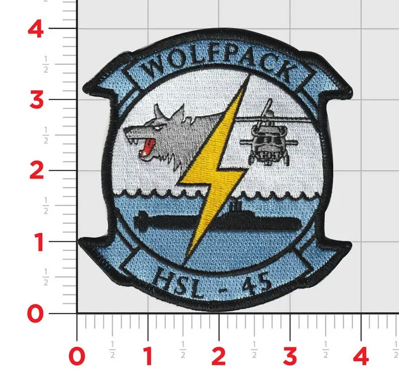 Officially Licensed Us Navy Hsl-45 Wolfpack Patch 1